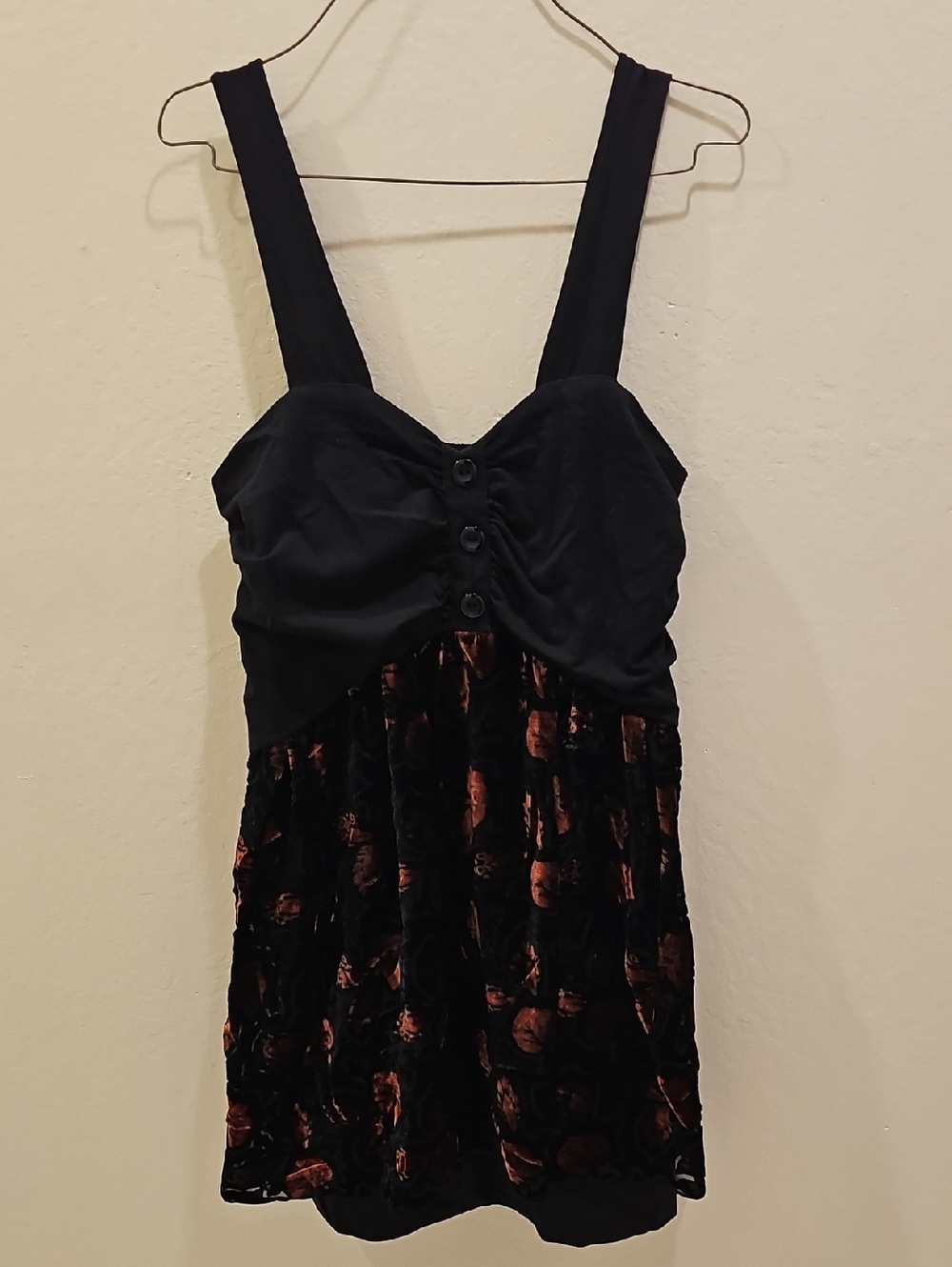 Black Velvet Floral Bustier Dress